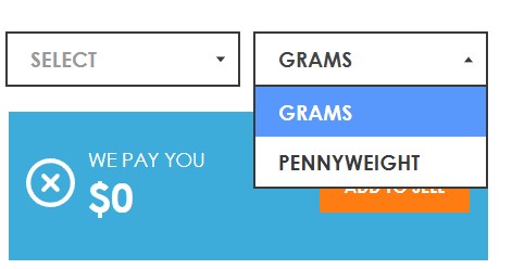 Button to switch between grams and pennyweight when calculating the current gold price